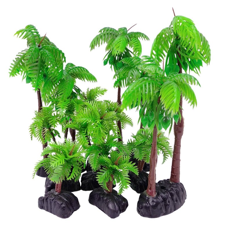 M2cbridge Plastic Coco Tree Aquarium Coconut Plants Palm Tree for Fish Tank Aquarium Decor ï¼ˆ9pcsï¼‰ - Image 4